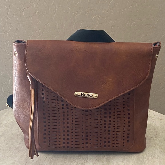 Mudd Brown Crossbody Bag with Tassel Accent - Picture 1 of 3
